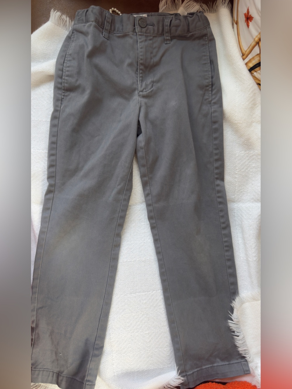 Cat & Jack Boys Gray Straight-Leg Chinos